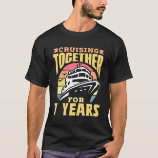 7 Jahre Ehe gemeinsam auf Kreuzfahrt Hochzeitsjubi T-Shirt