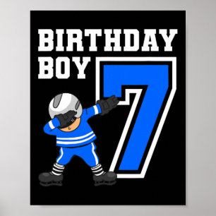 7 Jahre Junge Eishockey Spieler 7. Geburtstag Kind Poster