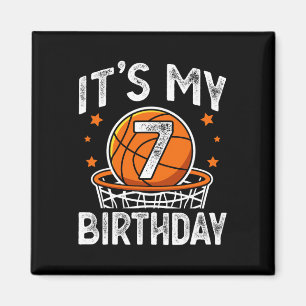 7 Jahre Junge Kinder Basketball Sport 7. Geburtsta Magnet