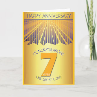 7 Jahre nüchternes Jubiläum | Golden Ray 12-Schrit Karte