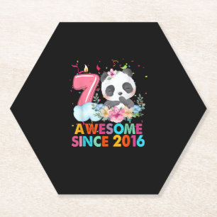 7 Jahre Phantastisch seit 2016 Panda 7. Geburtstag Untersetzer