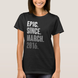 7 Jahre Vintag 2016 März Geburtstag 7. Dezember T-Shirt