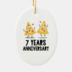 7. Jahrestag 7 Jahre Keramik Ornament