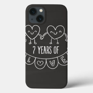 7. Jahrestag Geschenk Chalk Herzen Case-Mate iPhone Hülle