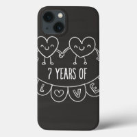 7. Jahrestag Geschenk Chalk Herzen