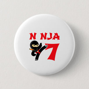 7-jähriger Karate-Ninja-Party-Kinder-7. Geburtstag Button