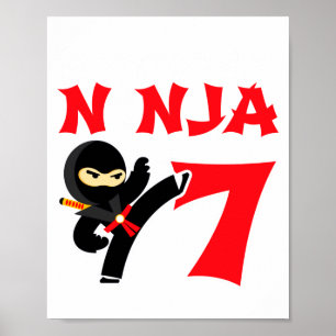 7-jähriger Karate-Ninja-Party-Kinder 7. Geburtstag Poster