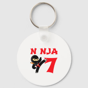 7-jähriger Karate-Ninja-Party-Kinder-7. Geburtstag Schlüsselanhänger