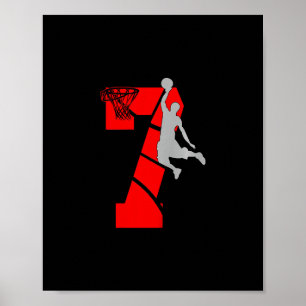 7-jähriges 7. Sketll-Geburtstagsfeierthema Jungen  Poster