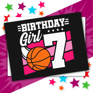 7-jähriges Basketball-Party 7. Geburtstag Mädchen Postkarte