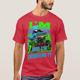 7-jähriges Crushing It Monster Truck 7. Geburtstag T-Shirt