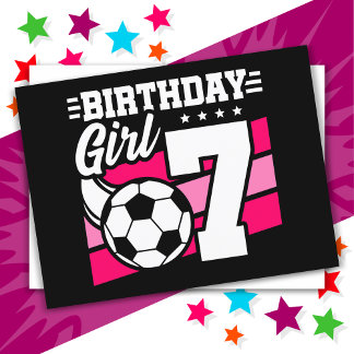 7-jähriges Fußball-Party 7. Geburtstagskind Postkarte
