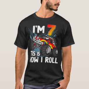 7-jähriges Monster-LKW 7. Geburtstagskorster T-Shirt