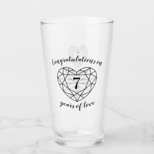7. Jubiläum 7 Jahre Liebe schwarzer Onyx Brauch Glas