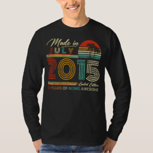 7. Juli 7 Jahre alte Vintage 2015 7. Geburtstag T-Shirt