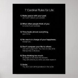 7 Kardinal Lebensregeln Poster