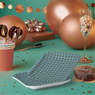 7" karierte quadratische Papierplatten Pappteller