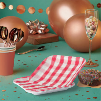 7" Kariertes Quadrat Pappteller