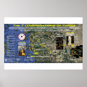 7 Kirchen der Offenbarung - Topografisches Layout Poster