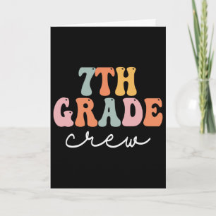 7. Klasse Crew Retro Groovy Frauen Glücklicher ers Karte