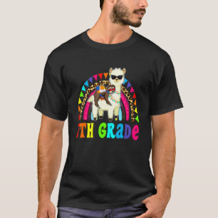 7. Klasse Faultier Reitet Llama Zurück zur Schule  T-Shirt