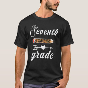 7. Klasse Leopard Bleistift 1. Schultag Lehrer T-Shirt