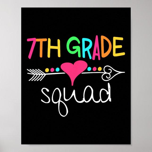 7. Klasse Squad Siebte Lehrerin Schüler Team Ck To Poster (Vorne)