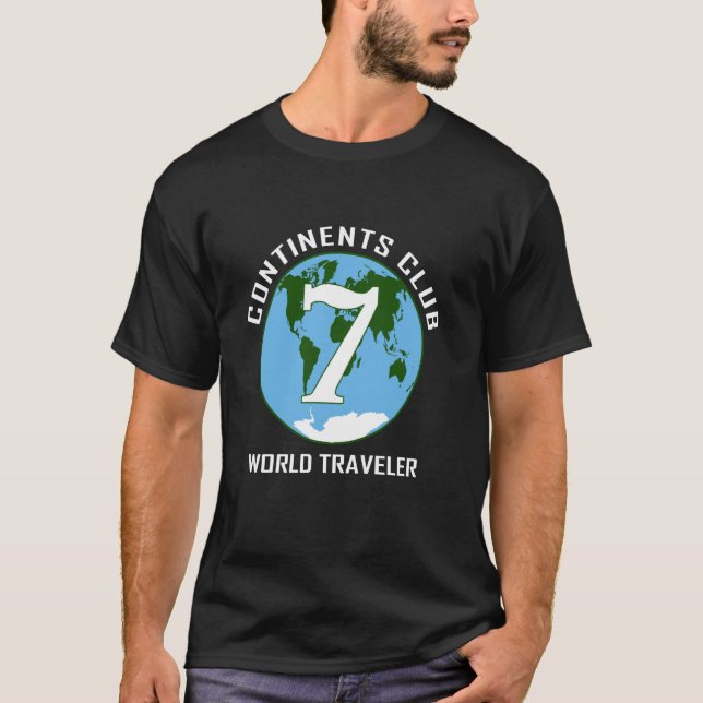 7 Kontinentaler World Traveller Club T-Shirt (Vorderseite)