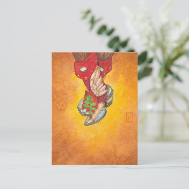 7 League Boots Mini Postkarte (Stehend Vorderseite)