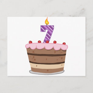 7. Lebensjahr am Geburtstag Postkarte