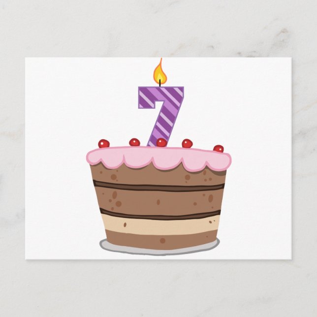 7. Lebensjahr am Geburtstag Postkarte (Vorderseite)