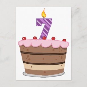 7. Lebensjahr am Geburtstag Postkarte