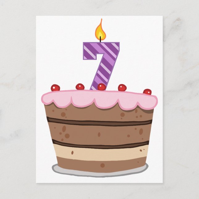 7. Lebensjahr am Geburtstag Postkarte (Vorderseite)