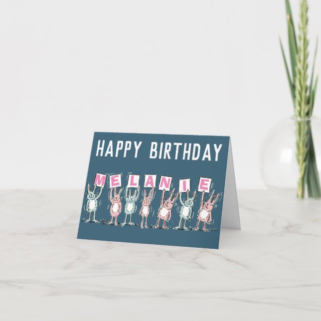 7 Letter Name Happy Birthday Card Karte (Vorderseite)