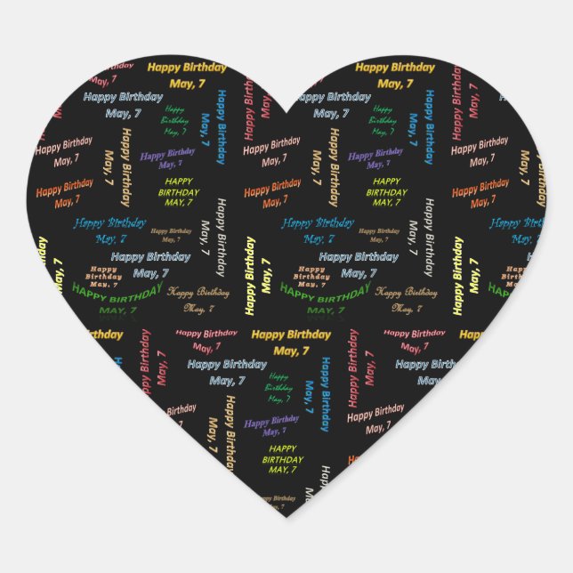 7. Mai Herz-Aufkleber (Vorderseite)