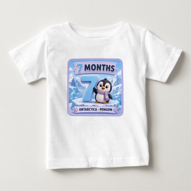 7 Monate Baby Meilenstein Explorer T-shirt (Vorderseite)