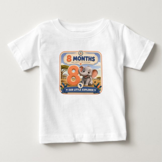 7 Monate Baby Meilenstein Explorer T-shirt (Vorderseite)