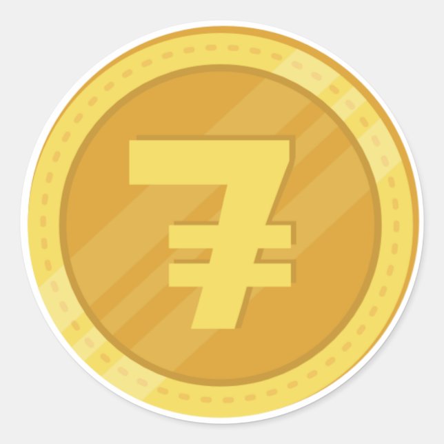 7 Münzkleber (rund) Runder Aufkleber (Vorderseite)