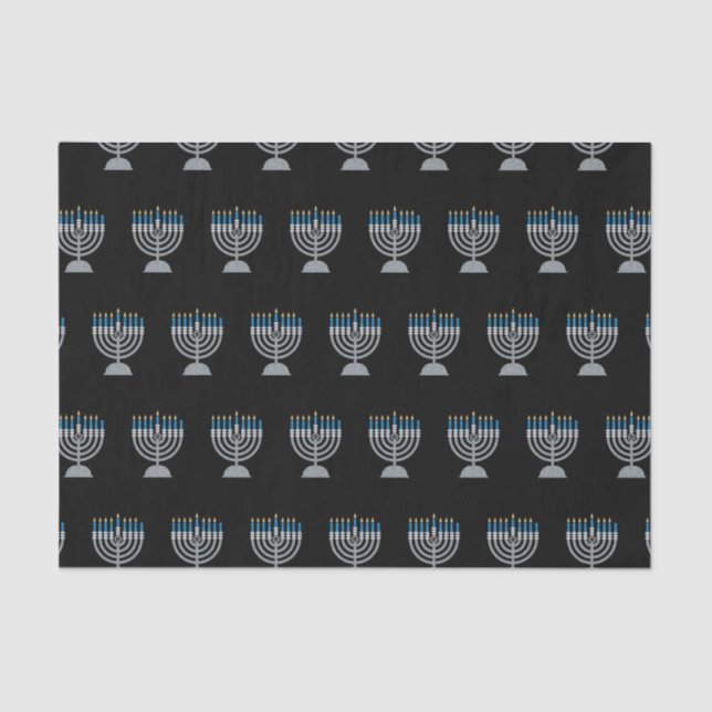 7. Nacht Hanukkah Glitzer Tissue Paper Seidenpapier (Vorderseite)