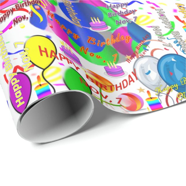 7. November Geburtstag Geschenkpapier (Rolleneckpunkt)