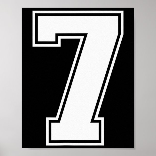 7 Number Seven Team Sports Graphic Varsity Matchin Poster (Vorne)