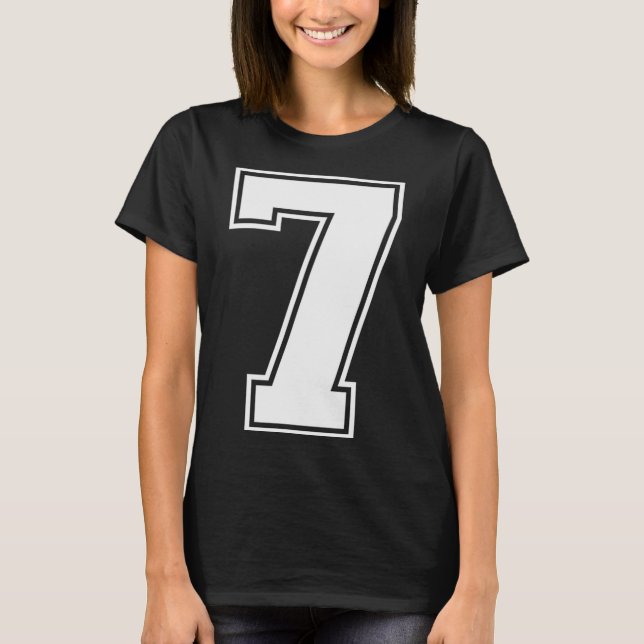 7 Number Seven Team Sports Graphic Varsity Matchin T-Shirt (Vorderseite)