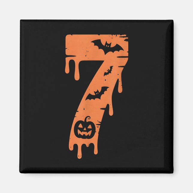 7 Nummer Meme 67 Sechs Sieben Halloween  Magnet (Vorne)