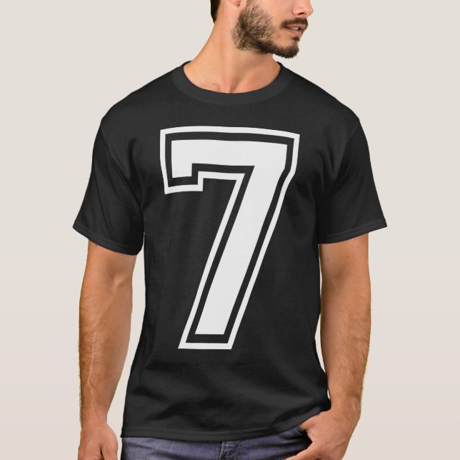 7 Nummer Sieben Mannschaftssport-Matching T-Shirt (Vorderseite)