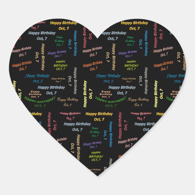 7. Oktober Herz-Aufkleber (Vorderseite)