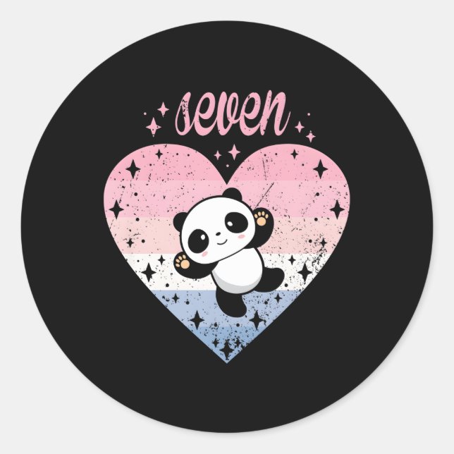 7 Panda 7th B-Day Runder Aufkleber (Vorderseite)