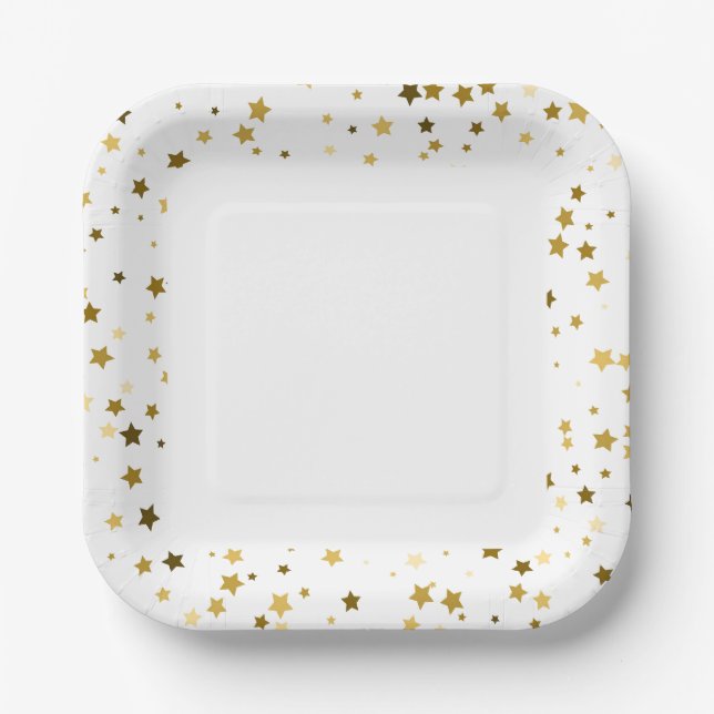 7" Paper Tellers - Gold Petite Stars Pappteller (Vorderseite)