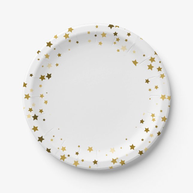 7" Paper Tellers - Gold Petite Stars Pappteller (Vorderseite)