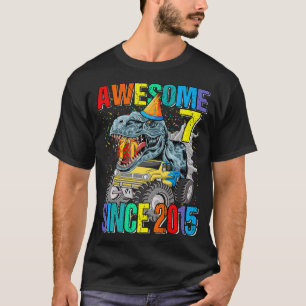 7 Phantastisch seit 2015 Dinosaurier Monster Truck T-Shirt