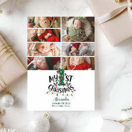 7 Photo Christmas Tree Lights First Christmas Feiertagskarte